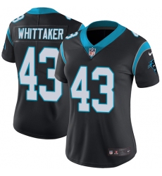 Women's Nike Carolina Panthers #43 Fozzy Whittaker Elite Black Team Color NFL Jersey