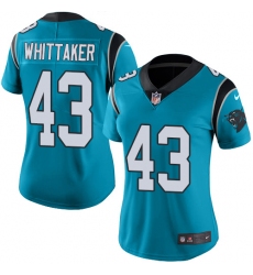 Women's Nike Carolina Panthers #43 Fozzy Whittaker Elite Blue Alternate NFL Jersey