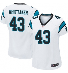 Women's Nike Carolina Panthers #43 Fozzy Whittaker Game White NFL Jersey