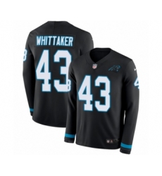 Youth Nike Carolina Panthers #43 Fozzy Whittaker Limited Black Therma Long Sleeve NFL Jersey