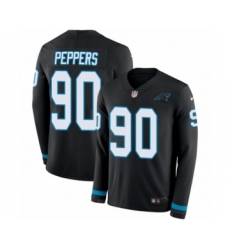 Youth Nike Carolina Panthers #90 Julius Peppers Limited Black Therma Long Sleeve NFL Jersey