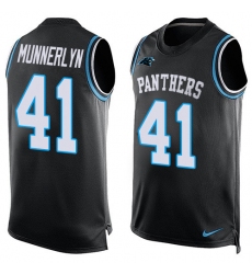 Men's Nike Carolina Panthers #41 Captain Munnerlyn Elite Black Player Name & Number Tank Top NFL Jersey