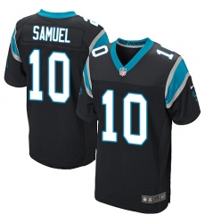 Men's Nike Carolina Panthers #10 Curtis Samuel Elite Black Team Color NFL Jersey