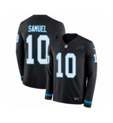 Youth Nike Carolina Panthers #10 Curtis Samuel Limited Black Therma Long Sleeve NFL Jersey