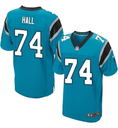 Men's Nike Carolina Panthers #74 Daeshon Hall Elite Blue Alternate NFL Jersey