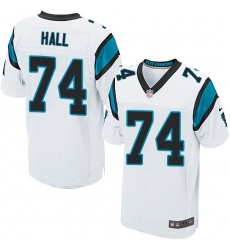Men's Nike Carolina Panthers #74 Daeshon Hall Elite White NFL Jersey