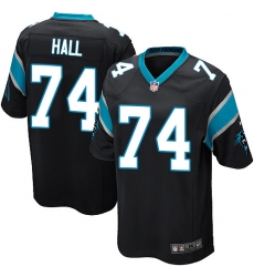 Men's Nike Carolina Panthers #74 Daeshon Hall Game Black Team Color NFL Jersey