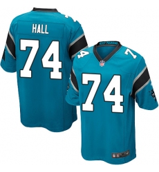 Men's Nike Carolina Panthers #74 Daeshon Hall Game Blue Alternate NFL Jersey