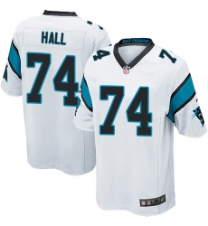 Men's Nike Carolina Panthers #74 Daeshon Hall Game White NFL Jersey