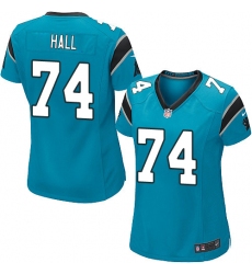 Women's Nike Carolina Panthers #74 Daeshon Hall Game Blue Alternate NFL Jersey