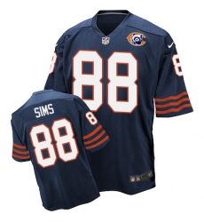 Men's Nike Chicago Bears #88 Dion Sims Elite Navy Blue Throwback NFL Jersey