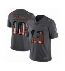 Men's Chicago Bears #10 Mitchell Trubisky Limited Black USA Flag 2019 Salute To Service Football Jersey