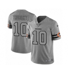 Men's Chicago Bears #10 Mitchell Trubisky Limited Gray Team Logo Gridiron Football Jersey
