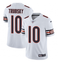 Youth Nike Chicago Bears #10 Mitchell Trubisky Elite White NFL Jersey