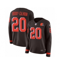 Women's Nike Cleveland Browns #20 Briean Boddy-Calhoun Limited Brown Therma Long Sleeve NFL Jersey