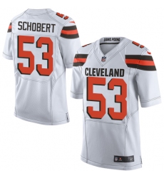 Men's Nike Cleveland Browns #53 Joe Schobert Elite White NFL Jersey