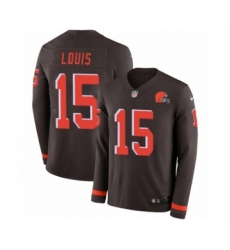 Men's Nike Cleveland Browns #15 Ricardo Louis Limited Brown Therma Long Sleeve NFL Jersey