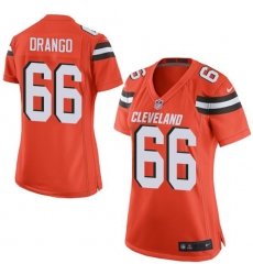 Women's Nike Cleveland Browns #66 Spencer Drango Game Orange Alternate NFL Jersey