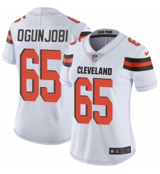 Women's Nike Cleveland Browns #65 Larry Ogunjobi Elite White NFL Jersey
