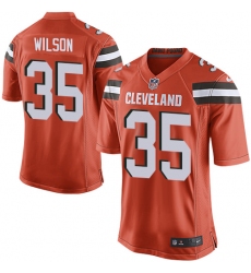 Men's Nike Cleveland Browns #35 Howard Wilson Game Orange Alternate NFL Jersey