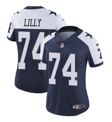 Women's Nike Dallas Cowboys #74 Bob Lilly Elite Navy Blue Throwback Alternate NFL Jersey