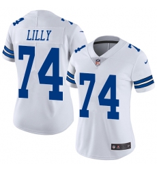 Women's Nike Dallas Cowboys #74 Bob Lilly White Vapor Untouchable Limited Player NFL Jersey