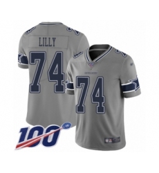 Youth Dallas Cowboys #74 Bob Lilly Limited Gray Inverted Legend 100th Season Football Jersey