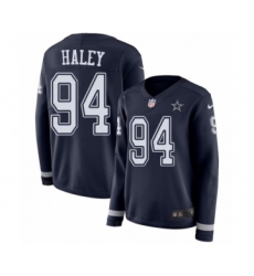 Women's Nike Dallas Cowboys #94 Charles Haley Limited Navy Blue Therma Long Sleeve NFL Jersey