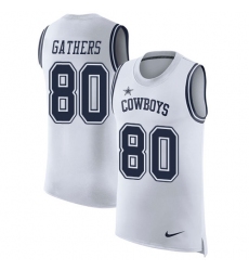 Men's Nike Dallas Cowboys #80 Rico Gathers Limited White Rush Player Name & Number Tank Top NFL Jersey
