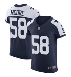 Men's Nike Dallas Cowboys #58 Damontre Moore Navy Blue Throwback Alternate Vapor Untouchable Elite Player NFL Jersey