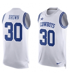 Men's Nike Dallas Cowboys #30 Anthony Brown Limited White Player Name & Number Tank Top NFL Jersey