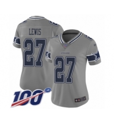 Women's Dallas Cowboys #27 Jourdan Lewis Limited Gray Inverted Legend 100th Season Football Jersey