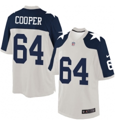 Men's Nike Dallas Cowboys #64 Jonathan Cooper Limited White Throwback Alternate NFL Jersey