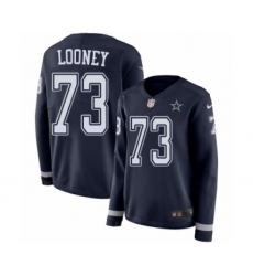Women's Nike Dallas Cowboys #73 Joe Looney Limited Navy Blue Therma Long Sleeve NFL Jersey