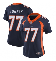 Women's Nike Denver Broncos #77 Billy Turner Elite Navy Blue Alternate NFL Jersey