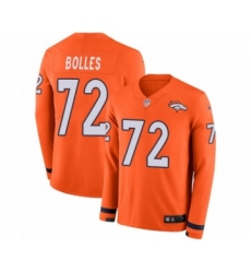 Youth Nike Denver Broncos #72 Garett Bolles Limited Orange Therma Long Sleeve NFL Jersey