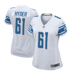 Women's Nike Detroit Lions #61 Kerry Hyder Game White NFL Jersey