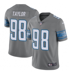 Men's Nike Detroit Lions #98 Devin Taylor Elite Steel Rush NFL Jersey