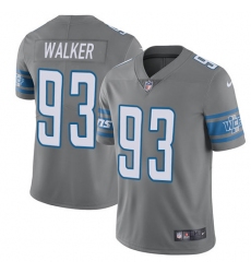 Men's Nike Detroit Lions #93 Tyrunn Walker Elite Steel Rush NFL Jersey