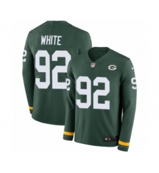 Youth Nike Green Bay Packers #92 Reggie White Limited Green Therma Long Sleeve NFL Jersey
