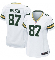 Women's Nike Green Bay Packers #87 Jordy Nelson Game White NFL Jersey