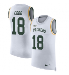Men's Nike Green Bay Packers #18 Randall Cobb Limited White Rush Player Name & Number Tank Top NFL Jersey