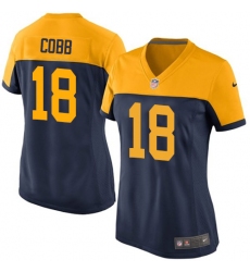 Women's Nike Green Bay Packers #18 Randall Cobb Elite Navy Blue Alternate NFL Jersey