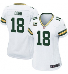 Women's Nike Green Bay Packers #18 Randall Cobb Elite White C Patch NFL Jersey