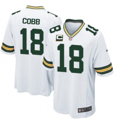Youth Nike Green Bay Packers #18 Randall Cobb Elite White C Patch NFL Jersey
