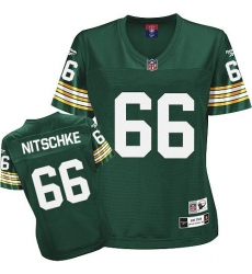 Reebok Green Bay Packers #66 Ray Nitschke Green Women's Throwback Team Color Premier EQT NFL Jersey