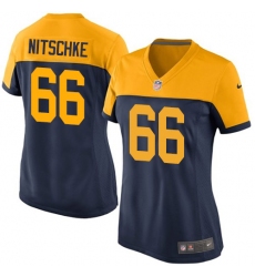 Women's Nike Green Bay Packers #66 Ray Nitschke Elite Navy Blue Alternate NFL Jersey