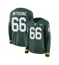 Women's Nike Green Bay Packers #66 Ray Nitschke Limited Green Therma Long Sleeve NFL Jersey