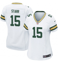 Women's Nike Green Bay Packers #15 Bart Starr Game White NFL Jersey