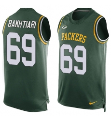 Men's Nike Green Bay Packers #69 David Bakhtiari Limited Green Player Name & Number Tank Top NFL Jersey